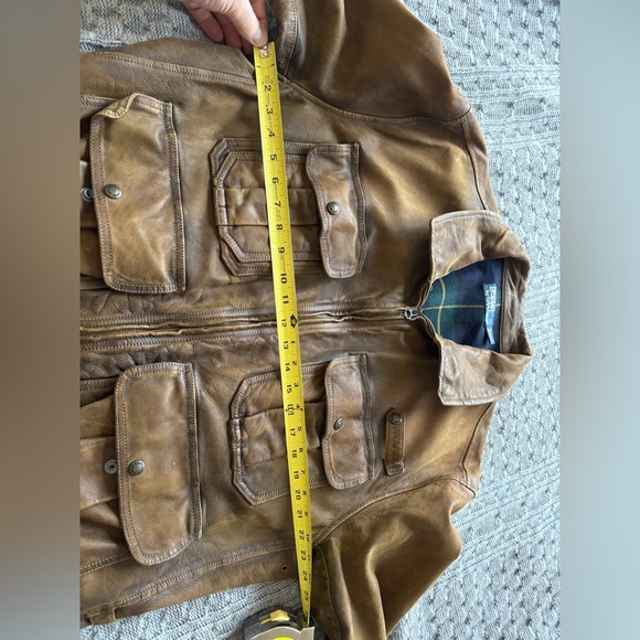 Vintage Roughneck Polo Ralph Lauren Aviator Distressed Leather Jacket XXL - Picture 8 of 12